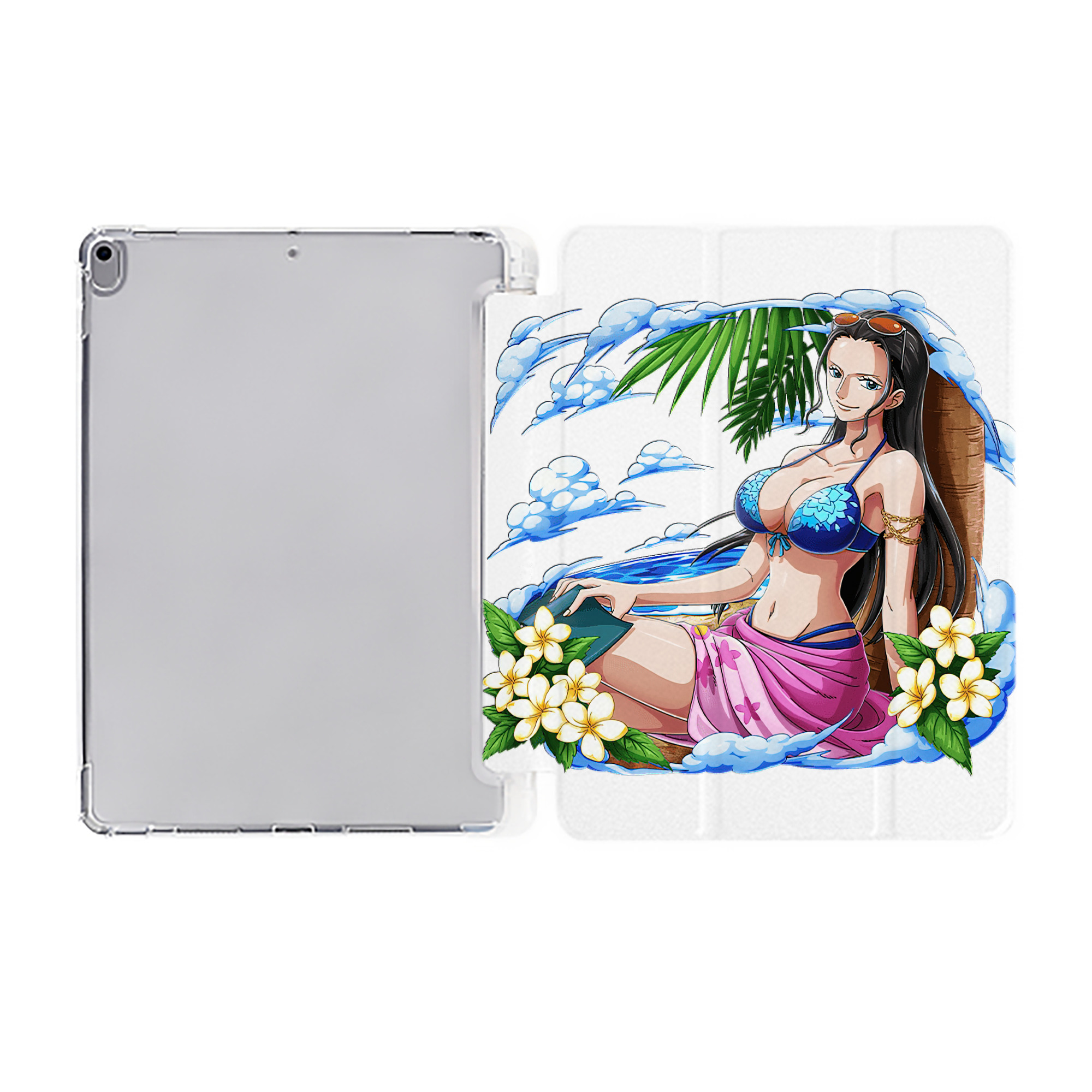 （画像用） ワンピース ニコ・ロビン ONE PIECE Nico Robin IPad ケース ペン収納付き 三つ折りスタンド PUレザー×シリコン 対応機種9.5/10.5/10.9インチ